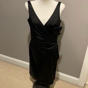 Ladies Black Semiformal Satin Dress